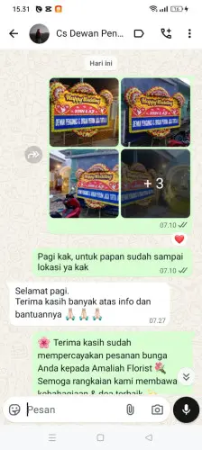 Testimonial Papan Bunga Pernikahan foresta